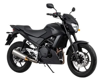 Moto noire stationnée